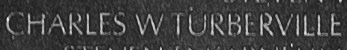 Engraving on The Wall of the name of Sergeant Charles W. Turberville, U.S. Marine Corps